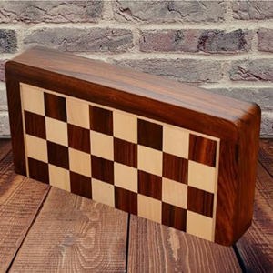 Tablero de ajedrez plegable hecho a mano de madera/Tablero de Ajedrez de madera para niños y adultos (14x14 pulgadas) - Product Image 3