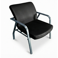 Chaise d'attente de haute qualité, moderne, en similicuir, avec cadre en métal thermolaqué, accoudoirs et embouts de pieds, mobilier commercial