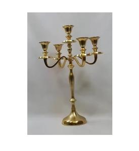 Candelabros de cinco brazos para decoración del hogar de estilo antiguo, candelabros minimalistas, candelabros de oro altos para boda, centros de mesa para boda - Product Image 1