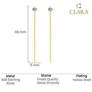 NOVAMART Fine Topaz <b>Threader</b> Drop <b>Earrings</b>-925 Sterling Silver Wholesale Export - Product Image 5