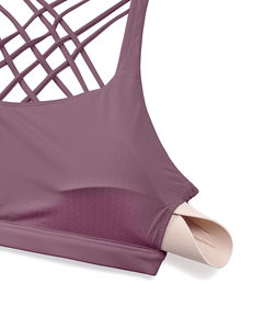 Sujetadores deportivos de gimnasio para mujer de primera calidad, cuello Halter simple ligero personalizado de alta calidad con estilo de conjunto acolchado extraíble - Product Image 2