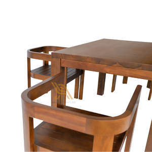 Conjunto de Mesa y Sillas de Comedor para Jardín con Estructura de Madera de Teca y Diseño Contemporáneo Duradero para Muebles de Comedor Japón - Product Image 6