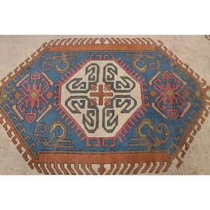 Alfombra Turca Vintage, Alfombra Grande de 5.2x9.4 pies, Alfombra Marroquí de Lana Azul Marrón - Product Image 5