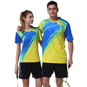 Maillots de tennis de table en polyester 100% à sublimation complète, uniforme de maillot de badminton de haute qualité pour hommes et femmes - Product Image 1