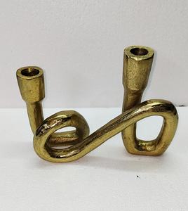 Pièce maîtresse décoration aluminium doré cône bougeoir décoration de la maison à la main bougeoir chandelier décor - Product Image 2