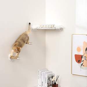 3-in-1 Modern Luxury Classic White <b>Cat</b> <b>Furniture</b> Set Sisal Wood <b>Wall</b>-<b>mounted</b> Climbing Hemp Rope Shelves Perches Includes - Product Image 5