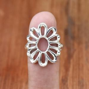 Anillo de diseño de encaje bohemio llamativo de Plata de Ley 925 con flores para mujer, regalo perfecto para ella - Product Image 3