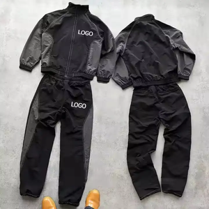 Conjunto Deportivo Cortavientos para Hombre, Chaqueta con Capucha y Pantalones, Ajuste Holgado, Transpirable, Estampado, Ligero, Invierno, Logotipo Personalizado, Deportivo Informal - Product Image 2