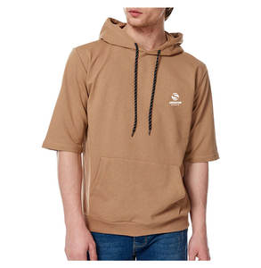 Pull à fermeture éclair Sweat à capuche à manches courtes d'entraînement décontracté Slim Fit Sweat à capuche zippé léger à manches courtes avec poche Kanga - Product Image 2