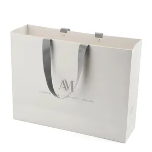 Kunden spezifische Luxus faltbare Tote Ribbon Griff Geschenk Papiertüte mit Logo