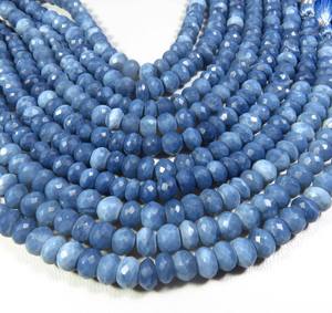 Cuentas de Ópalo Azul de Primera Calidad, Corte Briolette Facetado, 7mm, Forma Rondelle, Hilo de 8 Pulgadas, Gema para Joyería, Colgante y Collar - Product Image 3