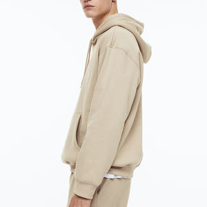 500 GSM 100% algodón liso esencial Sudadera con capucha para hombre peso pesado sudadera de gran tamaño hombres sudadera recortada con capucha hombres - Product Image 3