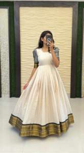 ผ้าไหมผ้าฝ้ายพร้อมชุดผ้าแจ็คการ์ดชายแดนผู้ผลิตและผู้จัดจำหน่ายจาก surat - Product Image 3