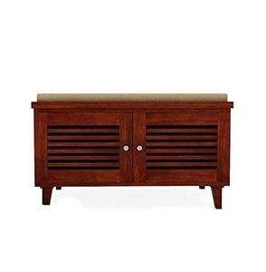 StarCraft Banco Zapatero de Madera Maciza de 2 Puertas, Estante Tapizado de Alambre, Dormitorio, Metal, Fácil Ahorro de Espacio, Diseño Industrial - Product Image 5