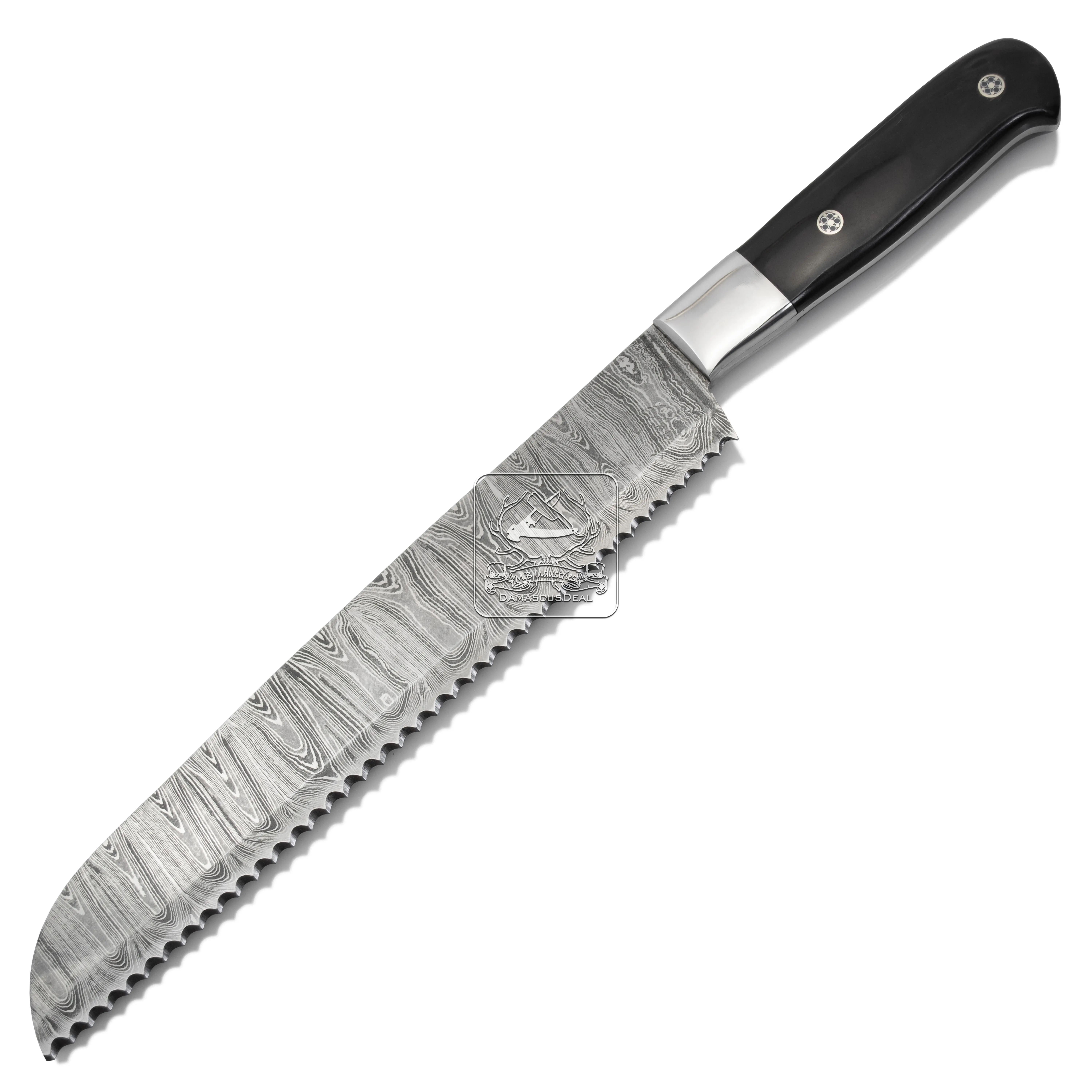 Vendita calda coltello da cucina in acciaio damasco stile giapponese DD-Kitchen-121 professionale affilato coltello da Chef con manico in corno di bufalo