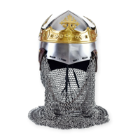 Casque de Robert the Bruce avec protection du cou Aventail Chainmail et armure de style moderne en laiton