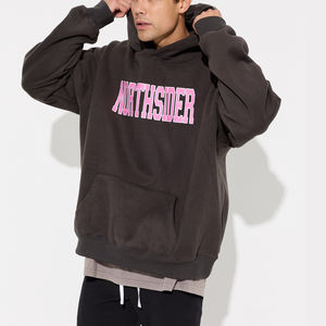 Haute qualité coton surdimensionné blanc mode Streetwear broderie bouffée impression Logo personnalisé hommes à capuche décontracté Streetwear personnalisé - Product Image 6