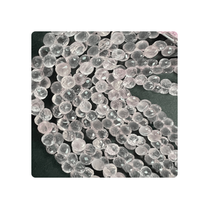 Cuentas de piedras preciosas facetadas de cuarzo rosa de alta calidad Natural, forma de cebolla, 8 pulgadas, Tamaño 7mm, cuentas sueltas - Product Image 3