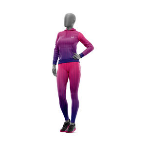 Conjunto Deportivo 2 en 1 para Mujer, Personalizado, 100% Poliéster, Invernal, Transpirable, Cortavientos, Cintura Elástica, Alta Calidad - Product Image 2