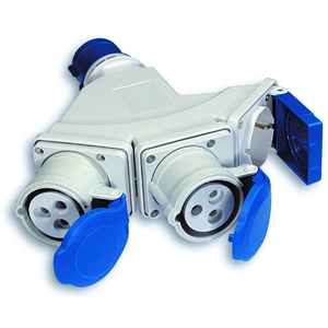Adaptador Industrial Cee Triplet Ip44 2p+t Enchufe/2 Tomas Cee+Schuko - Product Image 1