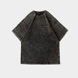 Men's New Style Oversized Acid Wash <b>T</b>-<b>Shirts</b> Heavy Duty Knitted Thermal Solid Color Best Design <b>Ringer</b> Acid Wash <b>T</b>-<b>Shirts</b> - Product Image 5