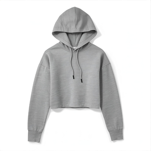 Hoodie Custom Men's 520GSM Cropped Hoodie Heavyweight Cotton Fleece Pullover Sweatshirt with Custom Logo <b>and</b> OEM/ODM - Product Image 6