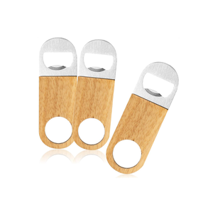 Venta caliente Mango Madera Acero inoxidable abrebotellas Accesorios para el hogar Abrebotellas de madera multifuncional - Product Image 5