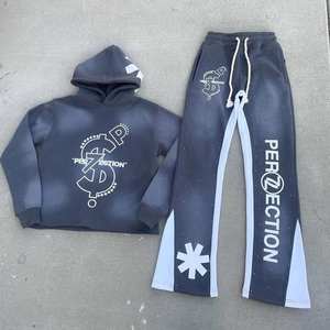 Sweat à capuche en gros 100% coton molletonné brodé tendance personnalisable design uni avec strass séchage rapide respirant durable - Product Image 1