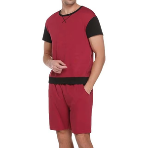 Conjunto de 2 Piezas 100% Algodón de Alta Calidad para Hombre, Conjuntos Cortos de Última Moda, Ropa Deportiva para Hombre, Camiseta y Pantalones Cortos - Product Image 3