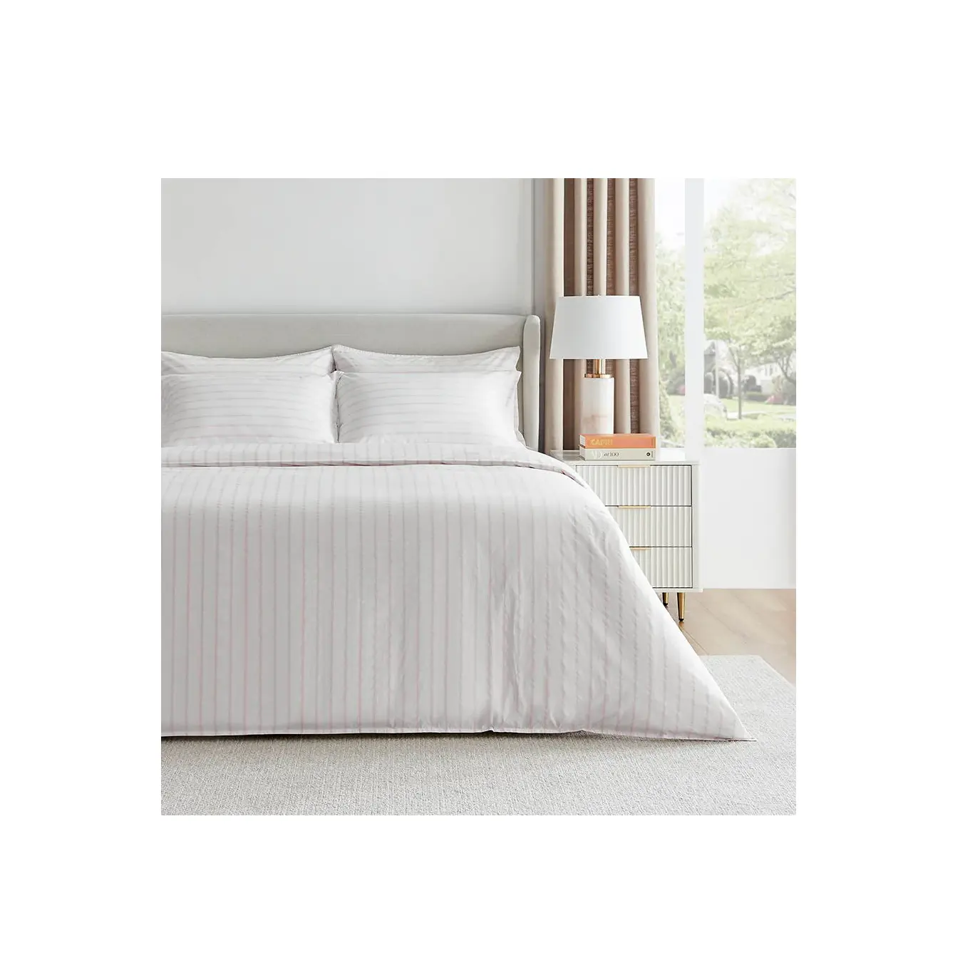 Готовое к отправке постельное белье с мягким и линейным узором привлекательный стиль для спальни простыня для продажи экспортерами