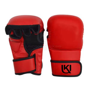 Gants de grappling professionnels en cuir à paume ouverte pour MMA, lot en gros, marque privée - Product Image 5