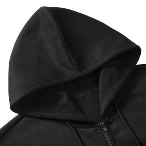 Sweatshirt à capuche avec fermeture éclair lavé à l'acide personnalisé survêtement patchwork lourd costume avec logos brodés - Product Image 5