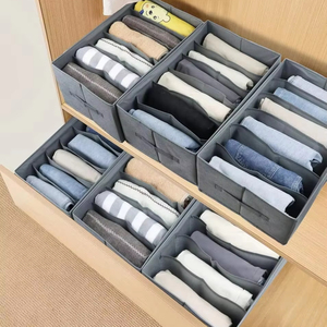 Boîtes de rangement pliables en tissu non tissé fabriquées au Vietnam-Organisateurs de cubes personnalisés avec poignées pour une utilisation dans un placard - Product Image 1