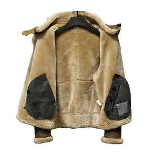 Chaqueta de Motociclista Estilo Bomber Gruesa de Piel de Oveja Genuina con Forro de Piel de Oveja para Hombre, Disponible en Existencia - Product Image 3