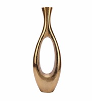 Design moderne, vases métalliques en fonte d'aluminium de haute qualité, pots de fleurs d'intérieur de belle qualité pour la décoration de salon de maison de mariage