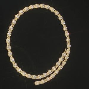 Iced Out Hip Hop Moissanite Diamond Tennis Chain <b>Necklace</b> Gold Plated Bling Jewelry for <b>Men</b> Women for Wedding Anniversary Gift - Product Image 1