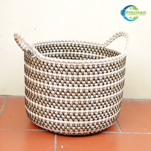 Panier à linge en jonc de mer vietnamien tissé, organisateur de linge fait main de haute qualité pour toute maison, plusieurs tailles, personnalisation - Product Image 2