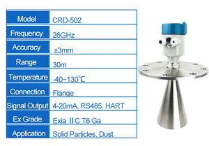 جهاز إرسال مستوى الرادار غير التلامسي بتردد 80 جيجاهرتز، مستشعر مستوى المياه بدقة 1 مم، نطاق قياس 0~120 متر - Product Image 4