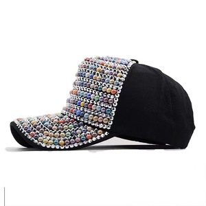 Casquette Snapback en maille bling à bord incurvé pour hommes et femmes, 3 couleurs, casquette de baseball brillante avec strass - Product Image 3