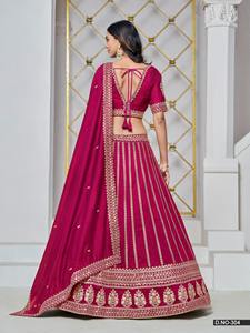 Seda de Arte de diseño de Bollywood con bordado Lehenga Choli mujer fabricante de moda de la India a precio barato - Product Image 2