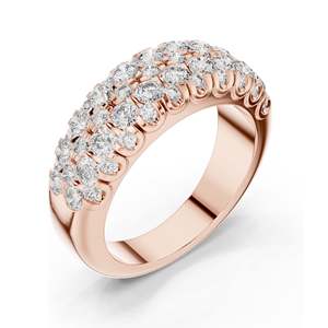 Bague éternité pavée de diamants de laboratoire de 1,92 carat au total pour femmes, clarté VVS-VS EF, or 18 carats, 14 carats, 10 carats et argent 925, rose - Product Image 4