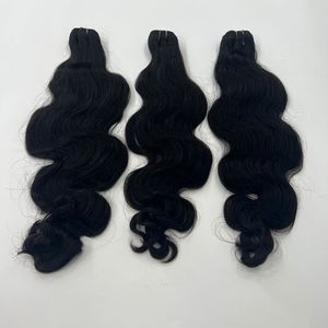 Trama de pelo de onda profunda suelta de Color Natural de calidad de lujo sin derramamiento sin extensión de Tipo de Piel enredada - Product Image 1