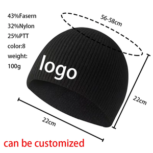 Gorro de invierno para hombre y mujer, gorros de punto a la moda para exteriores, gorros cálidos a prueba de frío, característica común de tela - Product Image 2