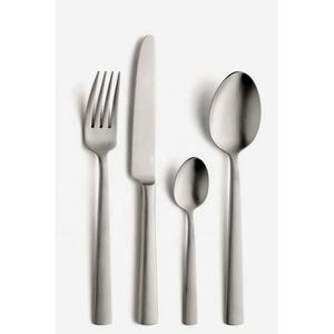 Ensemble cuillère et fourchette couteau en métal plaqué or rose à long manche rectangulaire en acier inoxydable pour mariage en vrac - Product Image 5