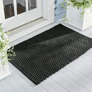 Paillasson décoratif en corde pour la porte d'entrée, style avec des couleurs brunes et un aspect artisanal biologique - Product Image 2