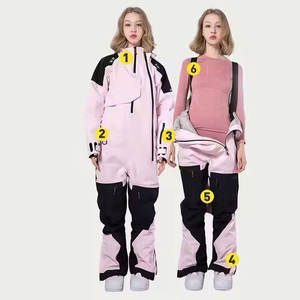 2025 haute qualité mode hommes femmes Ski costume une pièce imperméable neige porter personnalisé une pièce Ski costume pour les femmes - Product Image 4
