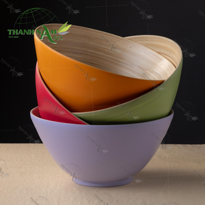 Nouvel arrivage de saladiers en bambou naturel Ensemble de saladiers en bois écologiques faits à la main pour la cuisine et le restaurant - Product Image 1