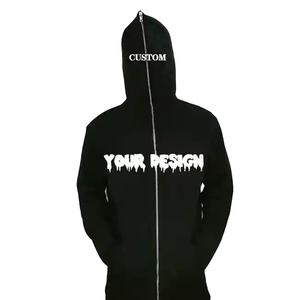 Sudadera con capucha para hombre con estampado de soplo Premium personalizada, con cremallera de cara completa para ropa de invierno, diseño personalizado de fabricantes - Product Image 1