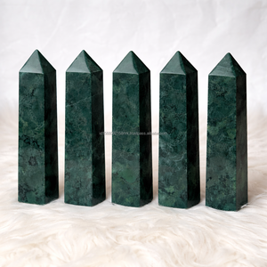 Venta al por Mayor de Gemas de Jade Nefrita Natural de Indonesia de Alta Calidad, en Forma de Obelisco, Cristal Curativo Artesanal, 2,5x2,5x9 cm - Product Image 4