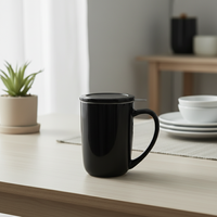 Tasse en porcelaine durable et résistante à la chaleur 3459977-1 avec couvercle, style nordique, infuseur pour thé chaud/froid – Meilleure vente